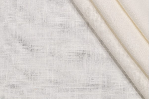 Covington Linden Linen Blend Drapery Fabric in Antique White