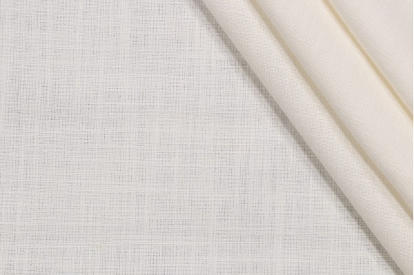 Covington Linden Linen Blend Drapery Fabric in Antique White