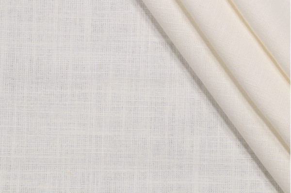 Covington Linden Linen Blend Drapery Fabric in Antique White