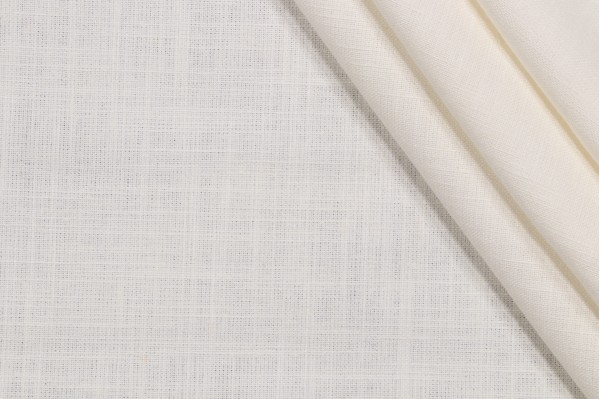 Covington Linden Linen Blend Drapery Fabric in Antique White