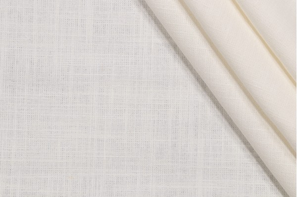 Covington Linden Linen Blend Drapery Fabric in Antique White