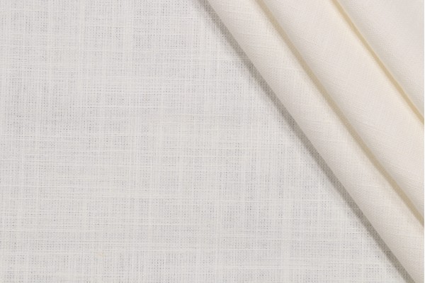 Covington Linden Linen Blend Drapery Fabric in Antique White