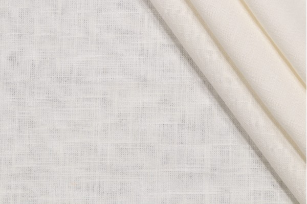 Covington Linden Linen Blend Drapery Fabric in Antique White
