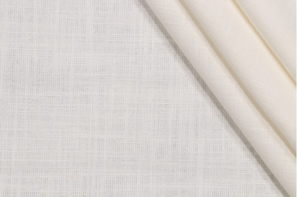 Covington Linden Linen Blend Drapery Fabric in Antique White