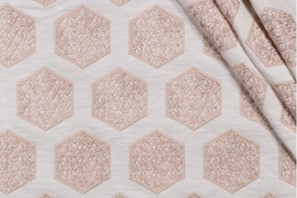 Valiant Fabrics Lane Embroidered Drapery Fabric in Natural 