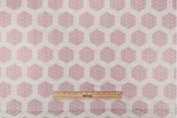 Valiant Fabrics Lane Embroidered Drapery Fabric in Blush 