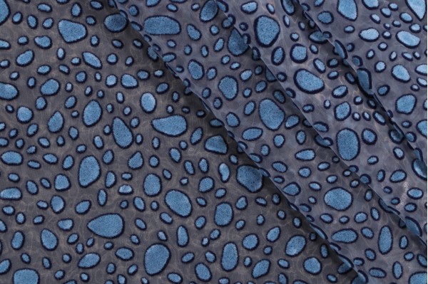 Scalamandre Rain Dance Sheer Drapery Fabric in Blue 