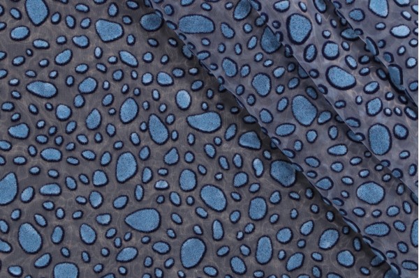 Scalamandre Rain Dance Sheer Drapery Fabric in Blue 