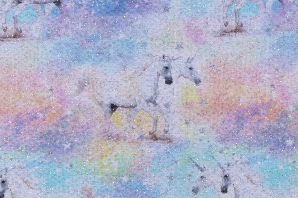 Timeless Treasures Unicorns & Stars Met Printed Cotton Craft Fabric in Pastel 