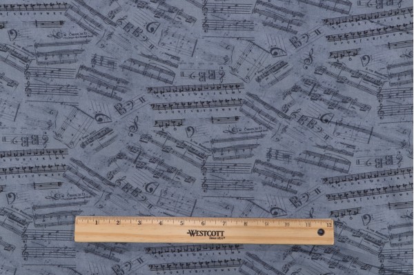 Timeless Treasures Sonata - Musical Scales Printed Cotton Craft Fabric in Grey 