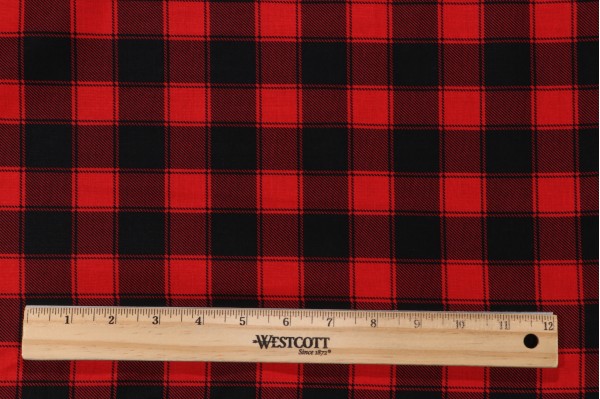 Timeless Treasures Buffalo Check Printed Cotton Craft Fabric in Red 