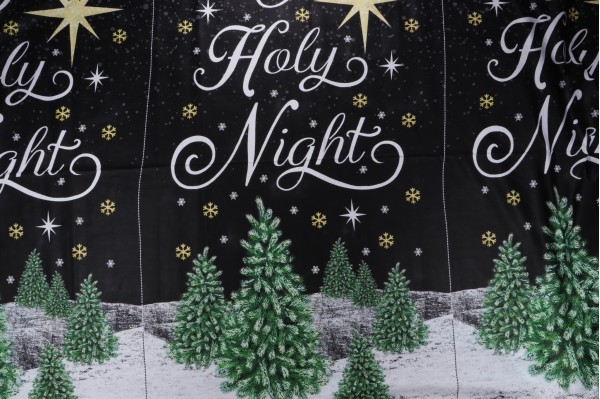 Gail Cadden O Holy Night- Holy Night Chalkboard Panel 24'' Printed Cotton Craft Fabric in Black for Timeless Treasures 