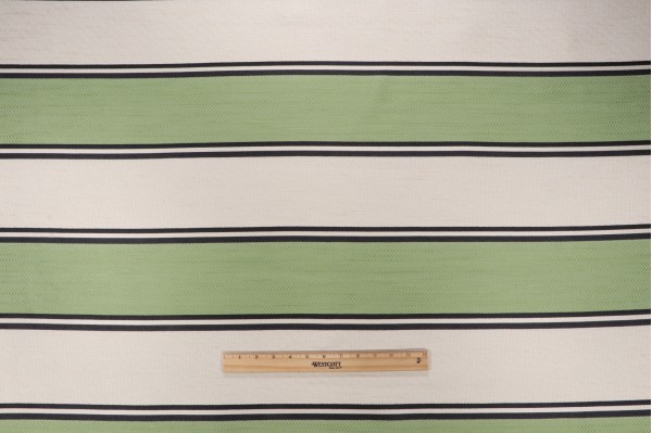 Stripe Woven Decorator Fabric in Leaf