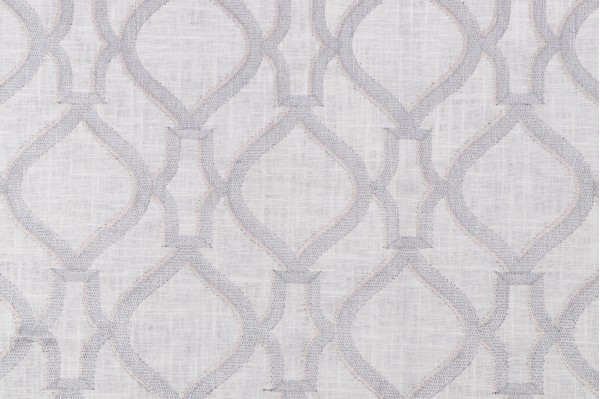 1 Yard Constance Embroidered Drapery Fabric in Ice