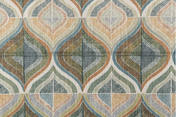 1 Yard Richloom Albion Printed Cotton Drapery Fabric in Verdant