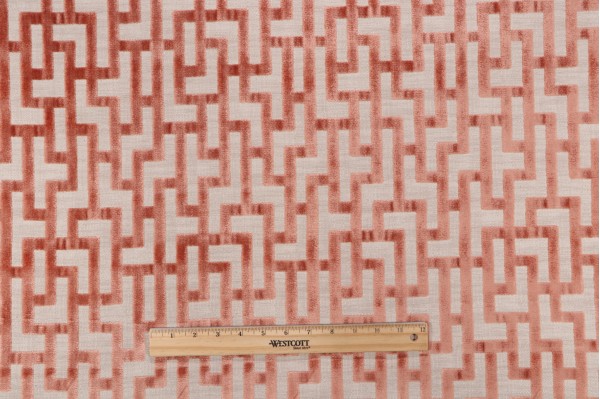 P Kaufmann Aphrodite Velvet Upholstery Fabric in Terracotta 