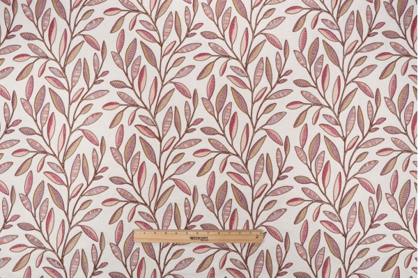P Kaufmann Andover Embroidered Drapery Fabric in Berry 