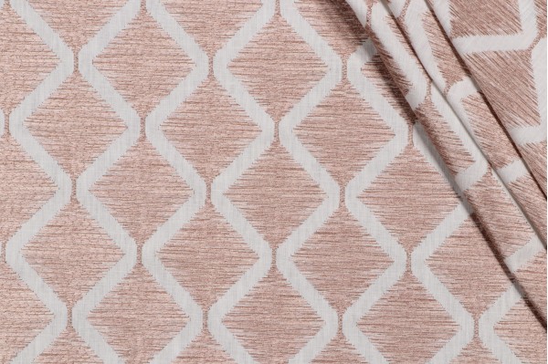 P Kaufmann Olympia Embroidered Drapery Fabric in Pink Pearl 