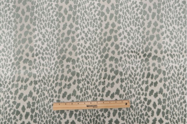 P Kaufmann Meowww Grospoint Velvet Upholstery Fabric in Seaglass 