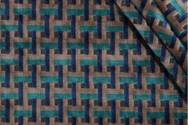 P Kaufmann Switch Velvet Upholstery Fabric in Peacock 