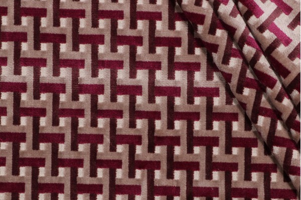 P Kaufmann Switch Velvet Upholstery Fabric in Berry 