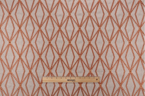 P Kaufmann Alto Embroidered Drapery Fabric in Clay 