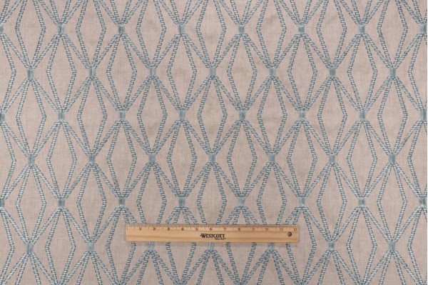 P Kaufmann Alto Embroidered Drapery Fabric in Mist 