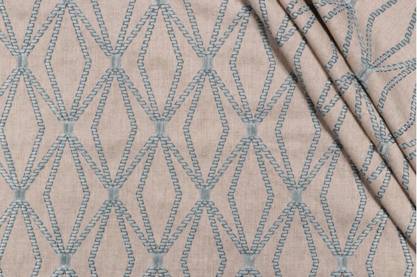 P Kaufmann Alto Embroidered Drapery Fabric in Mist 
