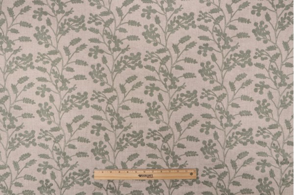 Sample of P Kaufmann Ares Embroidered Drapery Fabric in Thyme 
