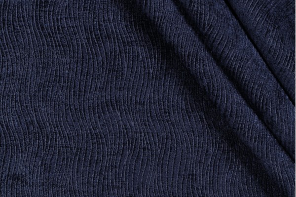Code Woven Chenille Upholstery Fabric in Blue