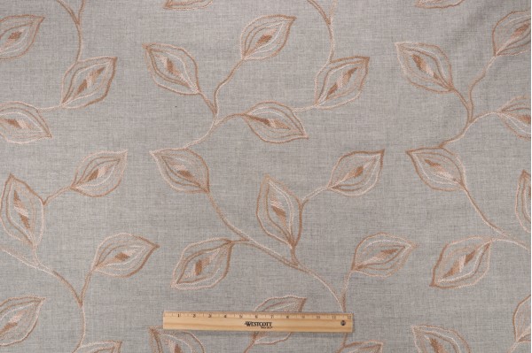 Valiant Fabrics Riley Embroidered Drapery Fabric in Haze