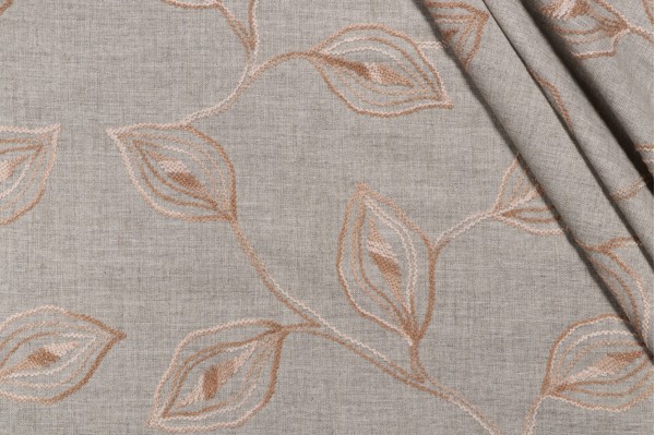 Valiant Fabrics Riley Embroidered Drapery Fabric in Haze