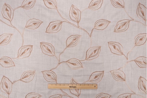 Click for 1 Yards Valiant Fabrics Riley Embroidered Drapery Fabric in Linen Valiant Fabrics Riley Embroidered Drapery Fabric in Linen