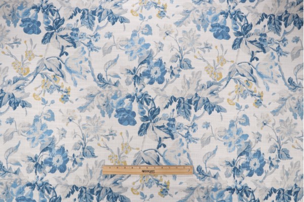 Waverly Cosima Printed Cotton Blend Drapery Fabric in Dresden