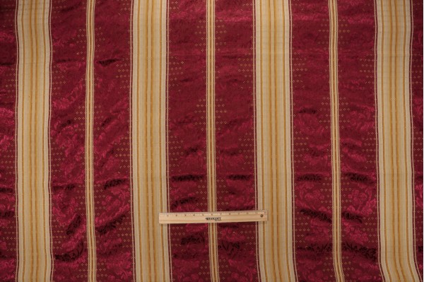 Scalamandre Sperry Damask Upholstery Fabric in Wine/Gold
