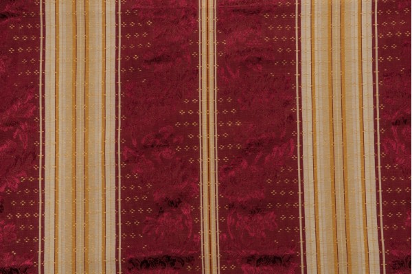 Scalamandre Sperry Damask Upholstery Fabric in Wine/Gold