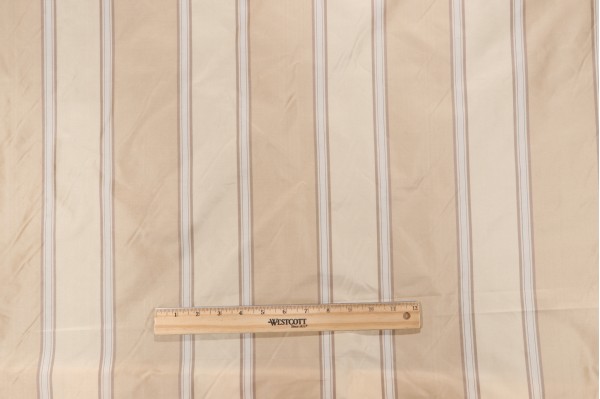 Scalamandre Stripe Silk Decorator Fabric in Oyster