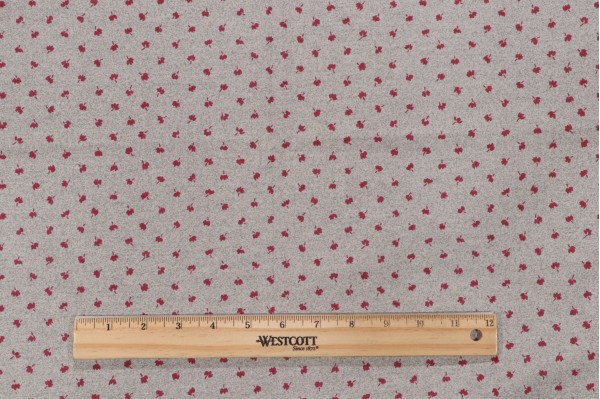 Scalamandre Floral Printed Drapery Fabric in Red/Grey
