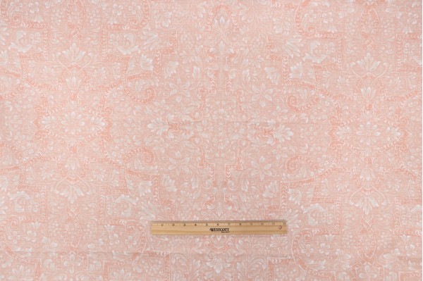 Grey Watkins Calais Printed Linen Drapery Fabric in Blush for Scalamandre