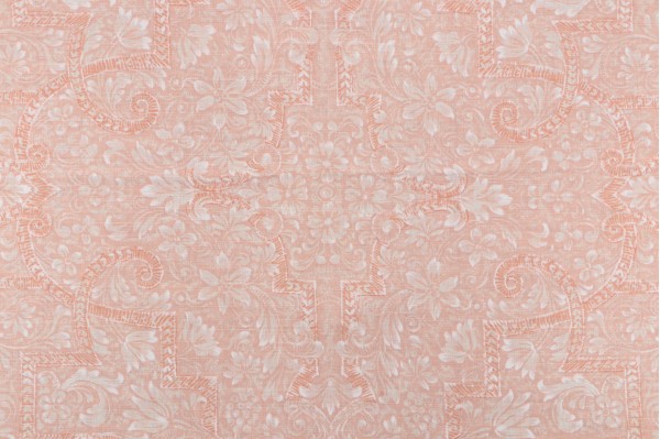 Grey Watkins Calais Printed Linen Drapery Fabric in Blush for Scalamandre