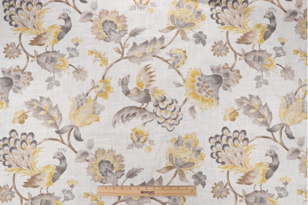 Jaclyn Smith Home Blazer Printed Drapery Fabric in Platinum for Trend/Fabricut