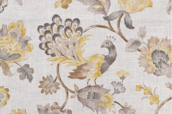 Jaclyn Smith Home Blazer Printed Drapery Fabric in Platinum for Trend/Fabricut