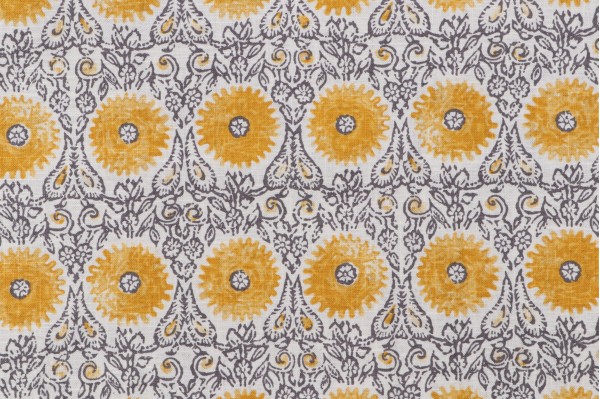 Suburban Homes Riya Printed Drapery Fabric in Yellow