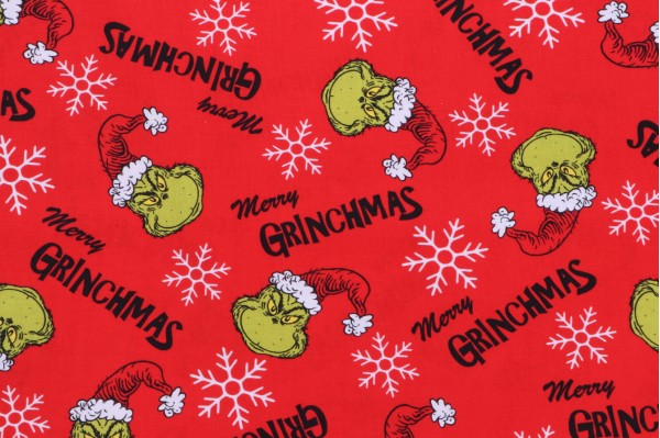 Robert Kaufman How The Grinch Stole Christmas Collection ADE-20995-223 Printed Cotton Craft Fabric in Holiday