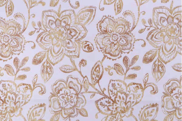 Click for 1.88 Yards Crypton Bouquet High Performance Printed Decorator Fabric in Golden Crypton Bouquet High Performance Printed Decorator Fabric in Golden