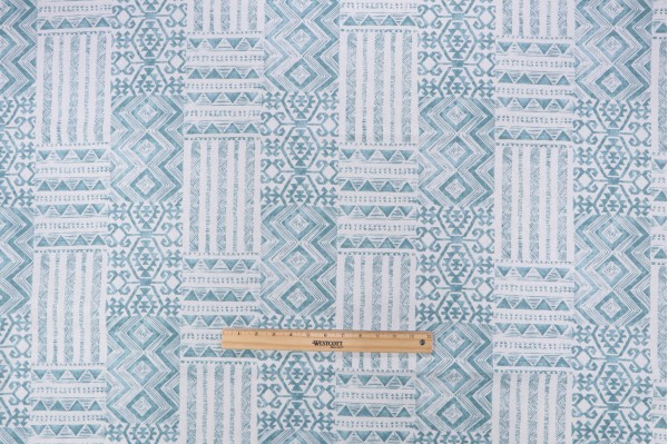 Click for 2 Yards Mill Creek Indrani Printed Cotton Drapery Fabric in Island Blue Mill Creek Indrani Printed Cotton Drapery Fabric in Island Blue
