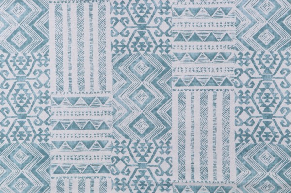 Click for 2 Yards Mill Creek Indrani Printed Cotton Drapery Fabric in Island Blue Mill Creek Indrani Printed Cotton Drapery Fabric in Island Blue