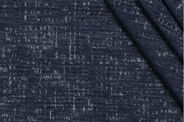 Mentor Woven Chenille Outdoor Fabric in Indigo