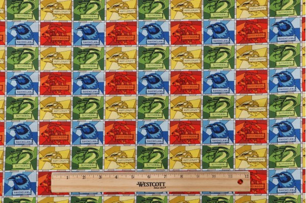 Click for Harry Potter Licensed Stained Blocks Printed Cotton Craft Fabric  Harry Potter Licensed Stained Blocks Printed Cotton Craft Fabric