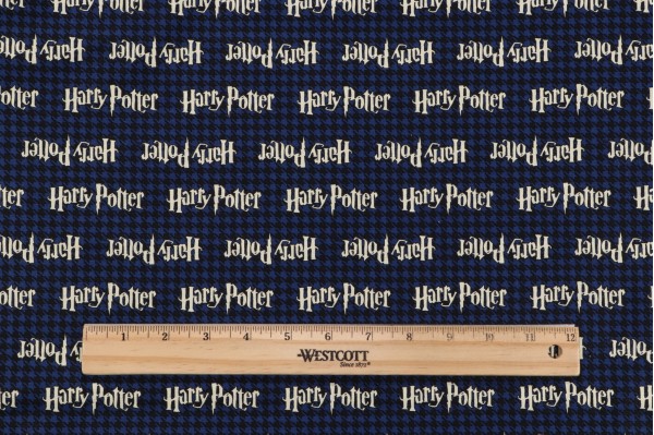 Click for Harry Potter Licensed Houndstooth Printed Cotton Craft Fabric in Black  Harry Potter Licensed Houndstooth Printed Cotton Craft Fabric in Black
